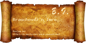 Braschován Imre névjegykártya